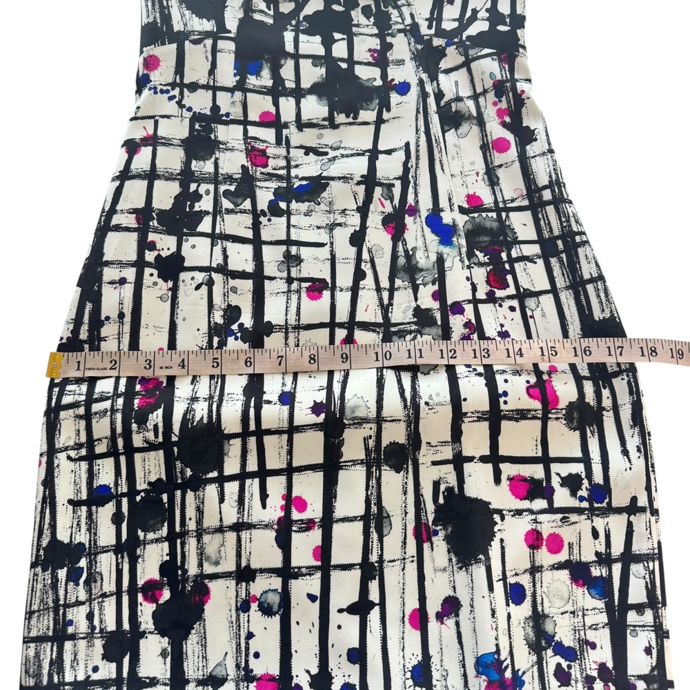 Milly Paint Splatter Scribble Abstract Shift Dress Sleeveless Career Workwear 2 - Picture 15 of 16